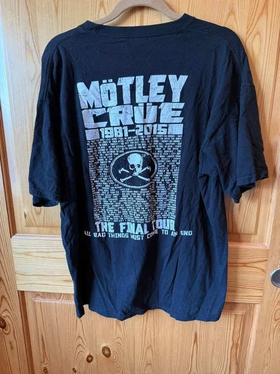 Motley Crue Final Tour Merch Tee T Shirt XL Band Rock 80s Front Back Music - Picture 5 of 10